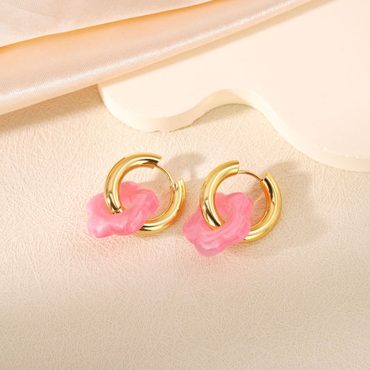 Floral Titanium Steel Earrings