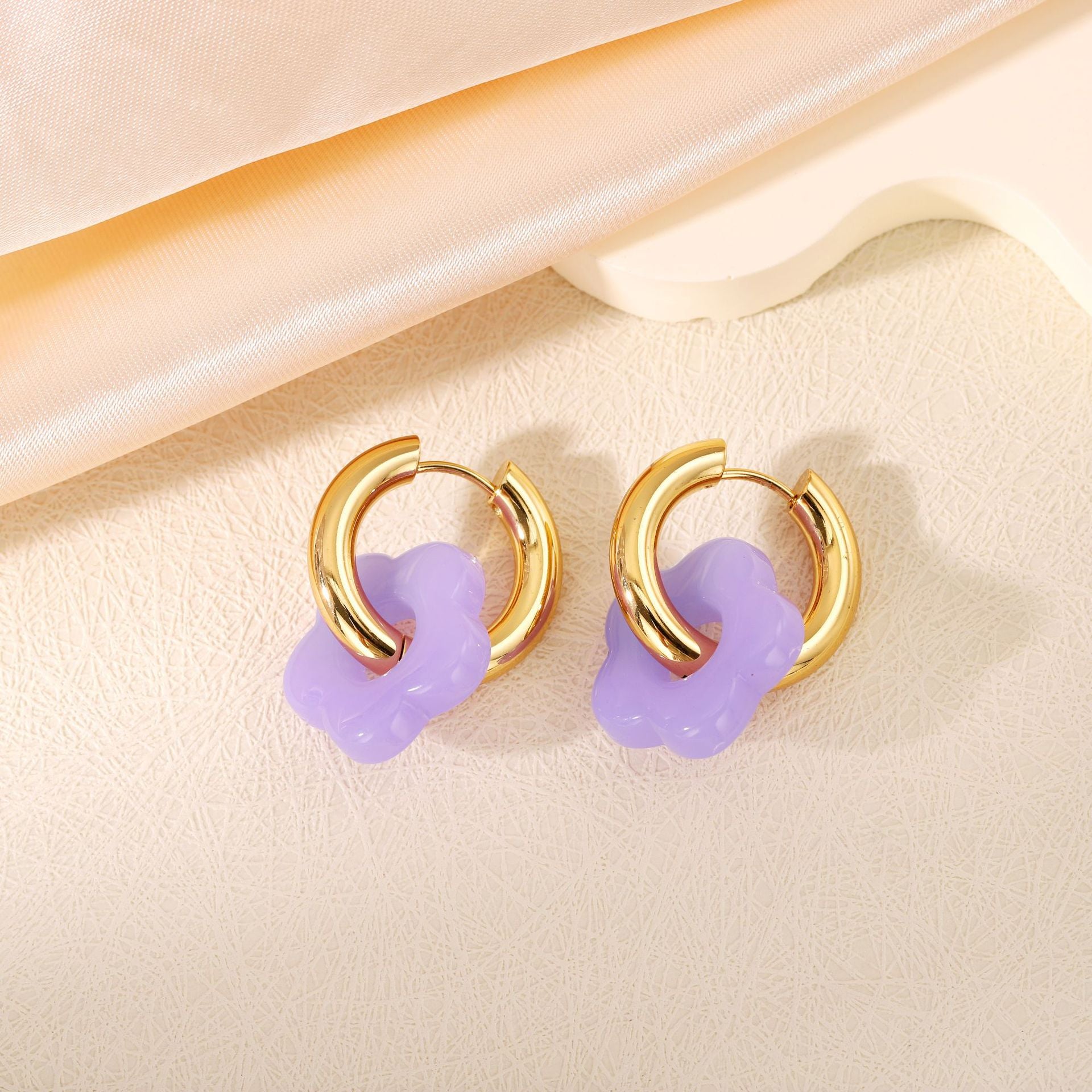 Floral Titanium Steel Earrings