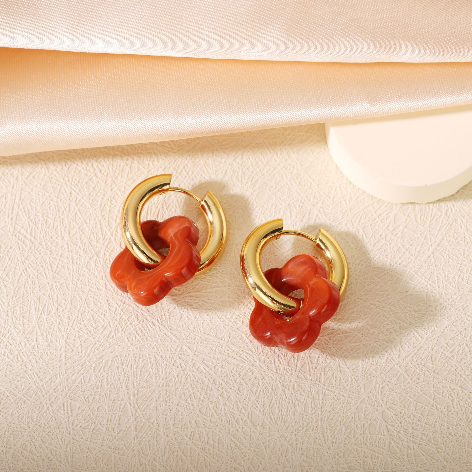 Floral Titanium Steel Earrings
