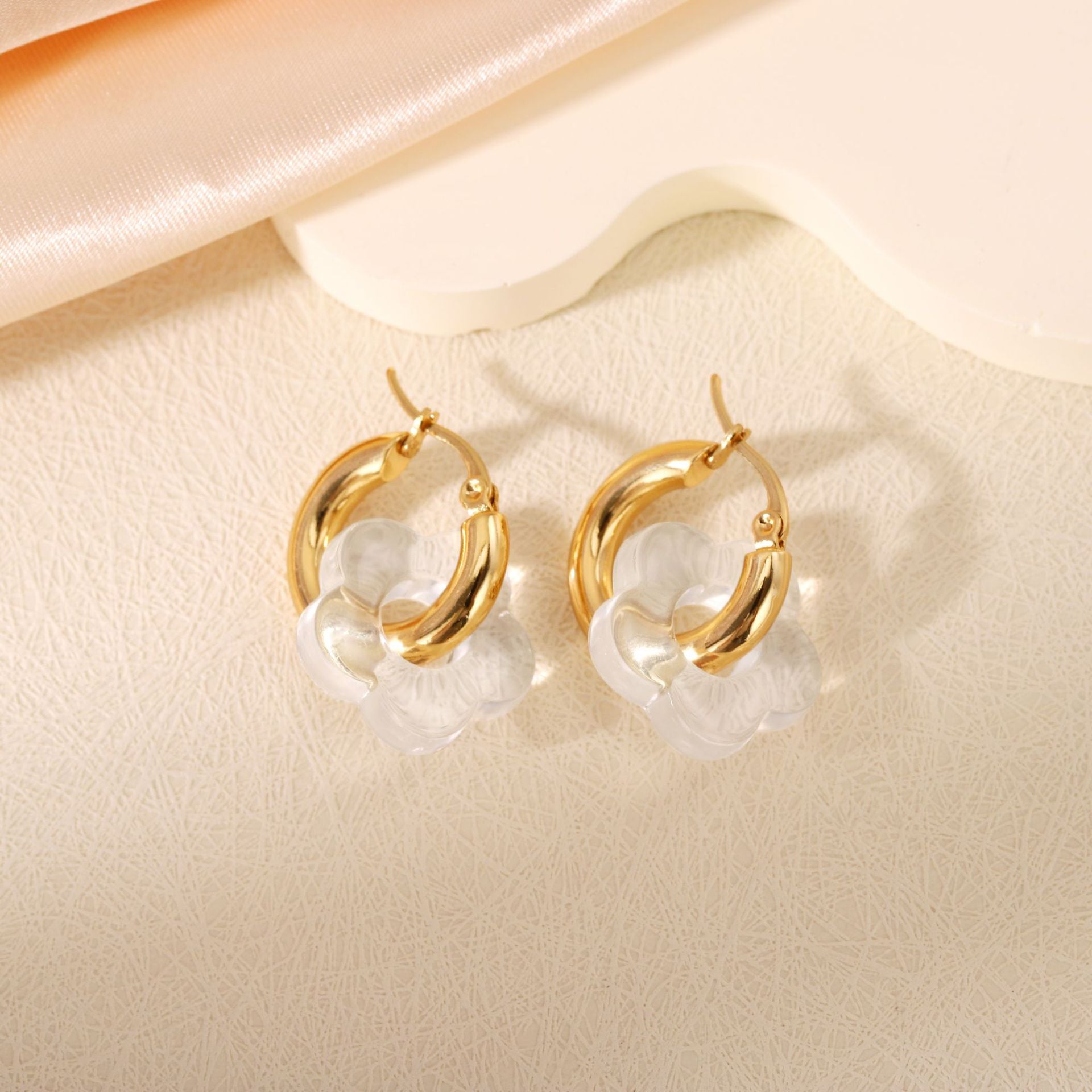 Floral Titanium Steel Earrings