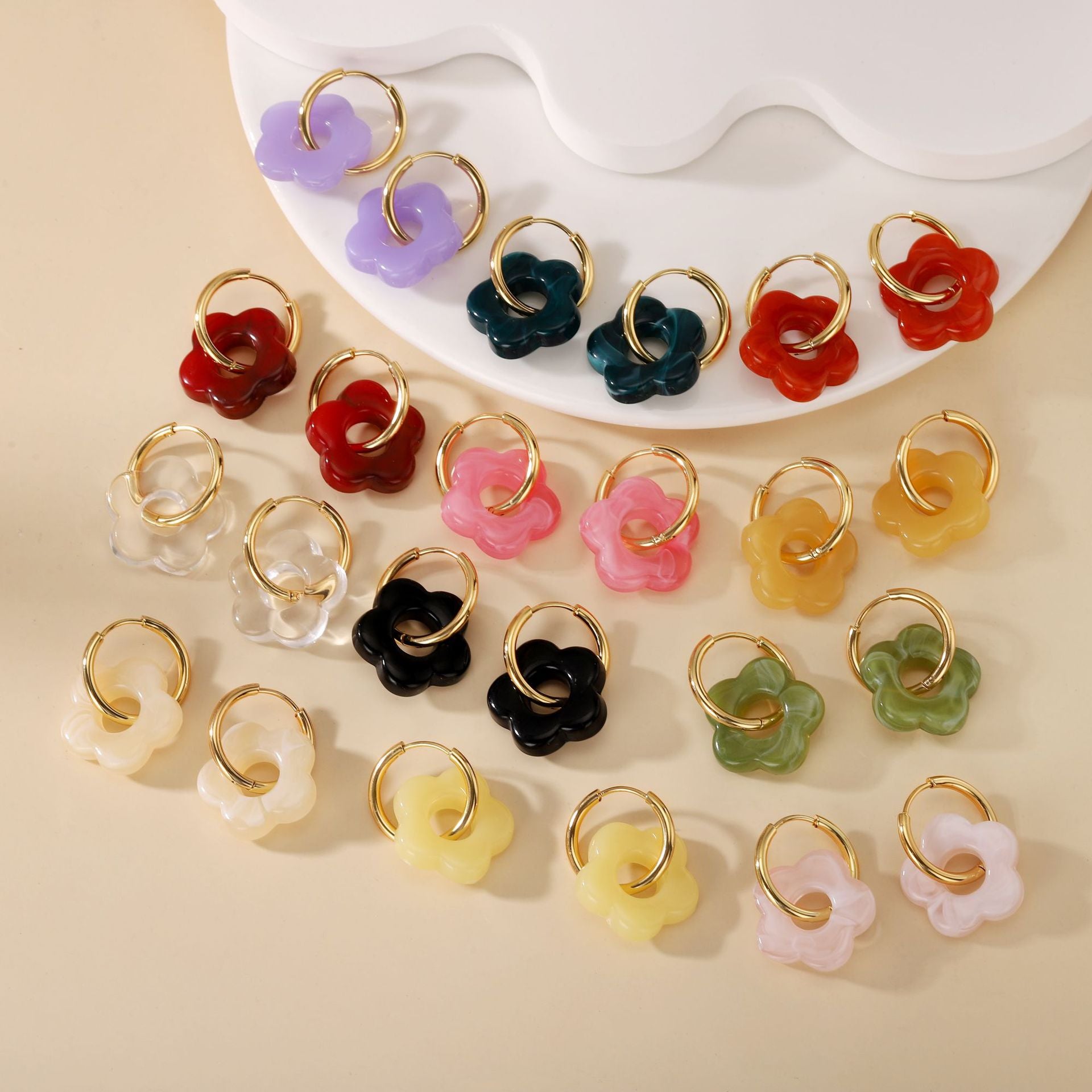 Floral Titanium Steel Earrings