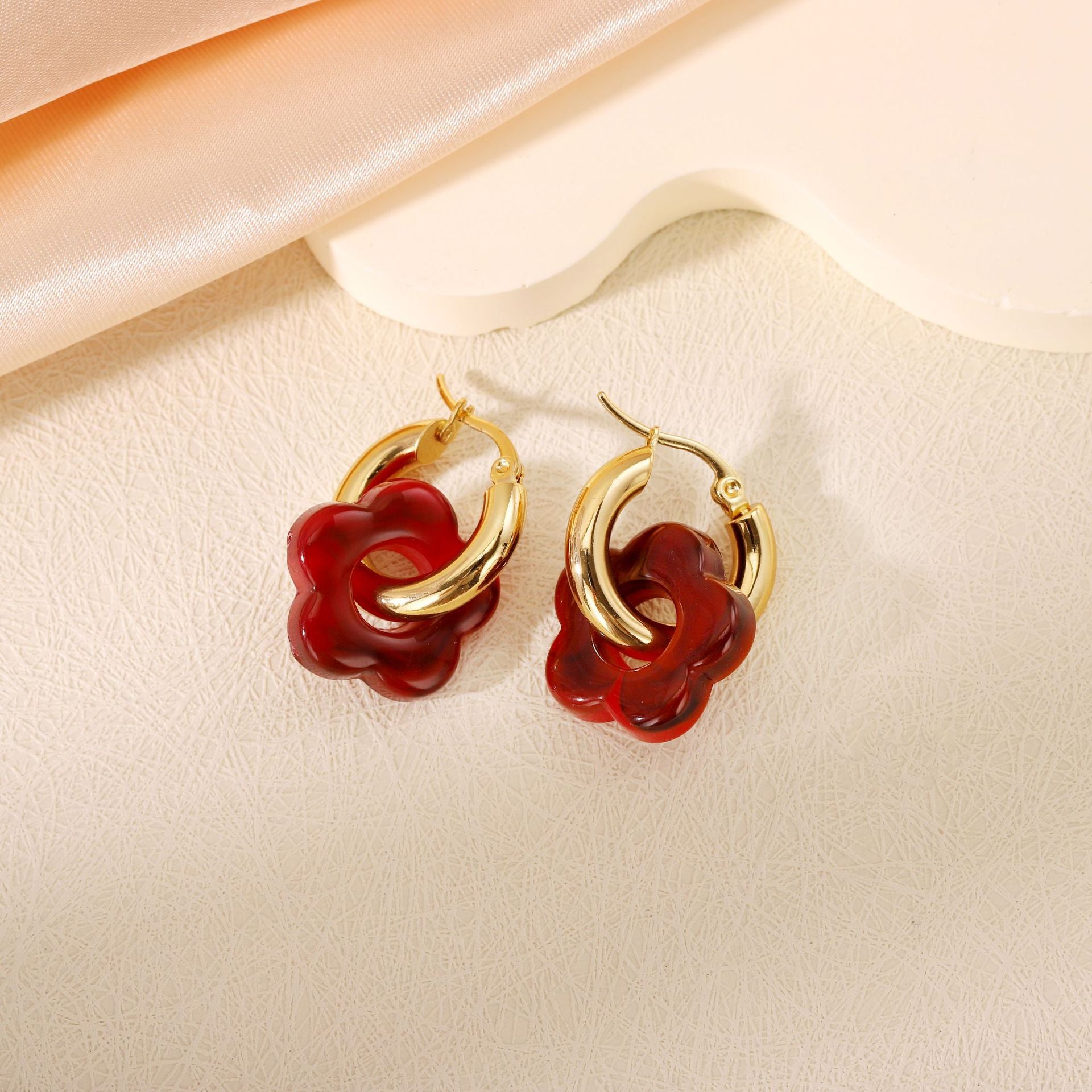 Floral Titanium Steel Earrings