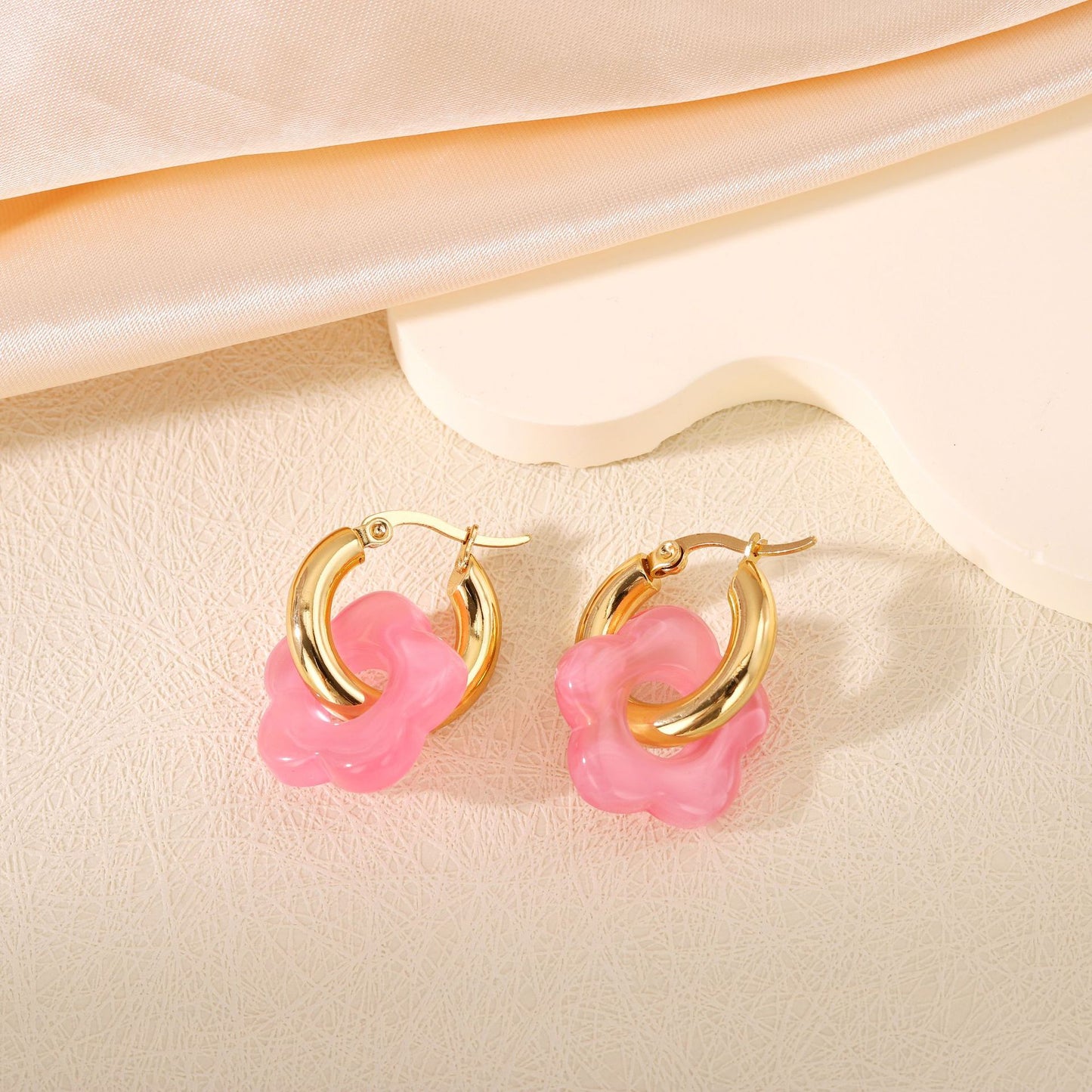 Floral Titanium Steel Earrings