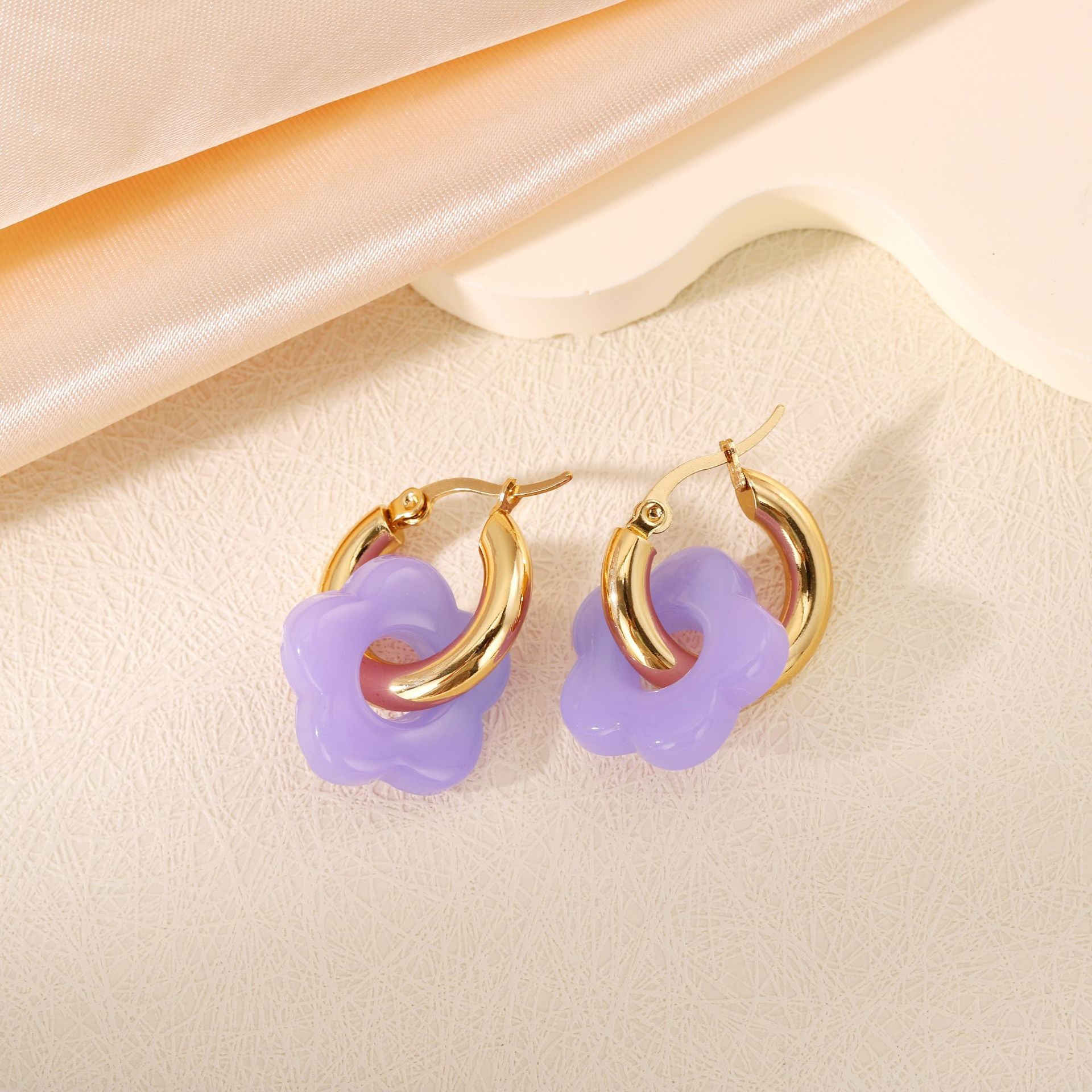 Floral Titanium Steel Earrings