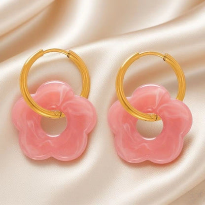Floral Titanium Steel Earrings