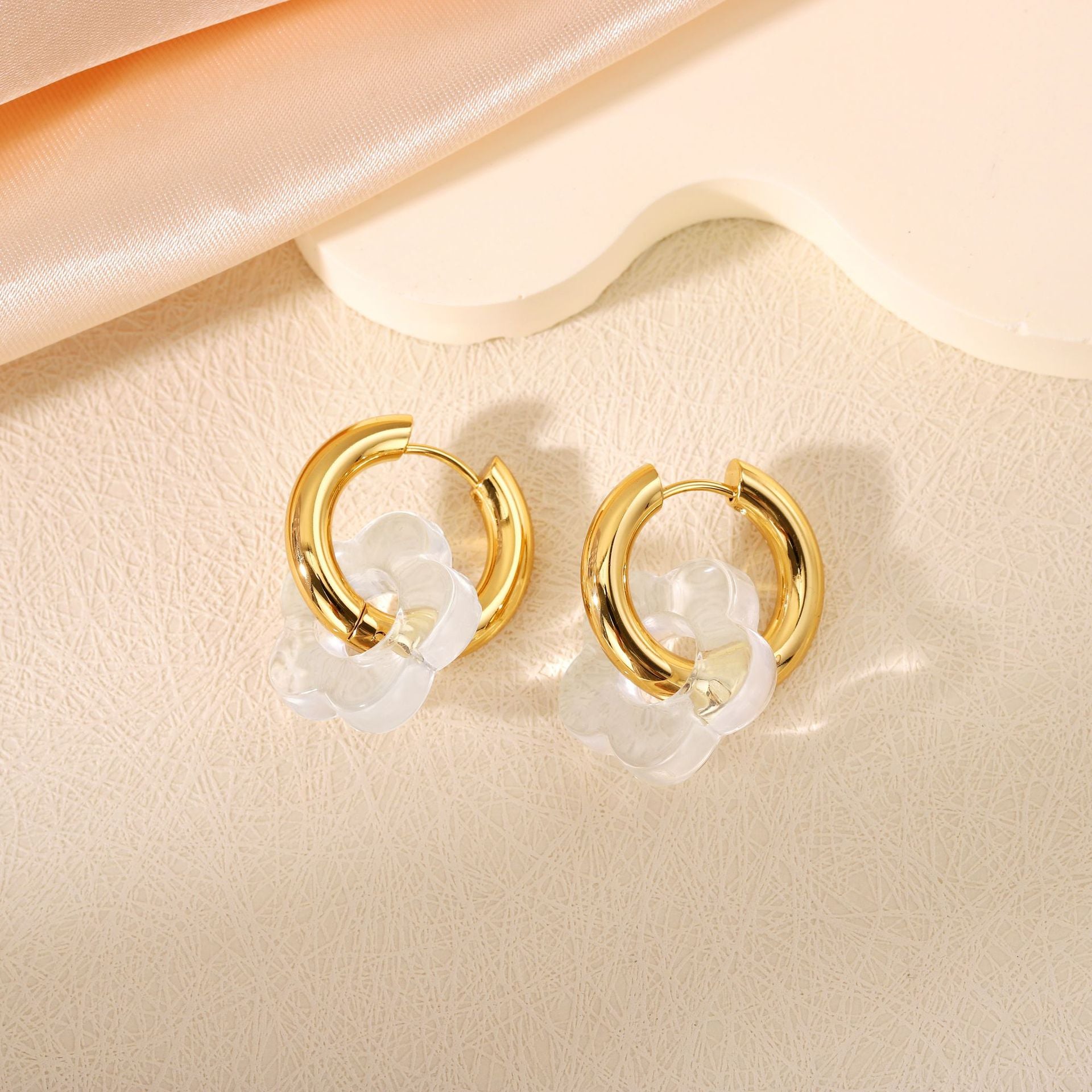 Floral Titanium Steel Earrings