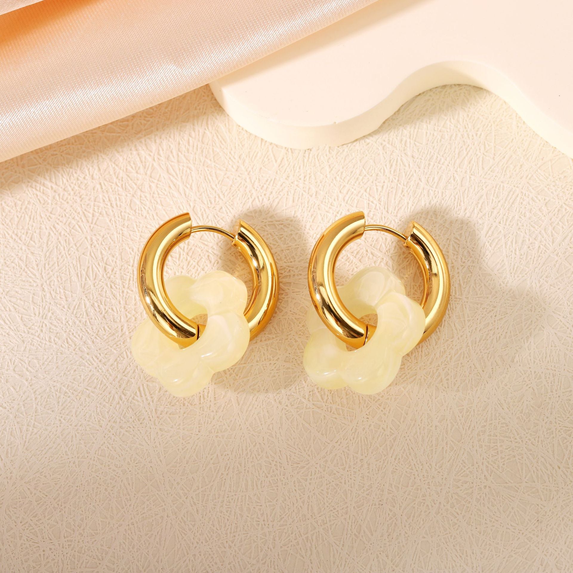 Floral Titanium Steel Earrings