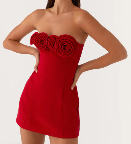 Floral Tube Top A-Line Dress