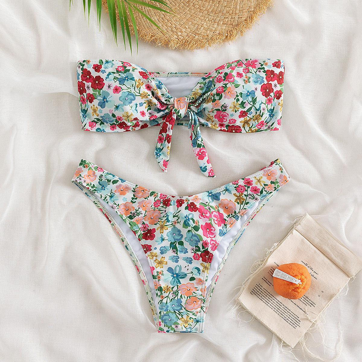 Floral Two-Piece Triangle Swimsuit