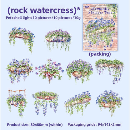Floral Vine PET Stickers for Scrapbooking