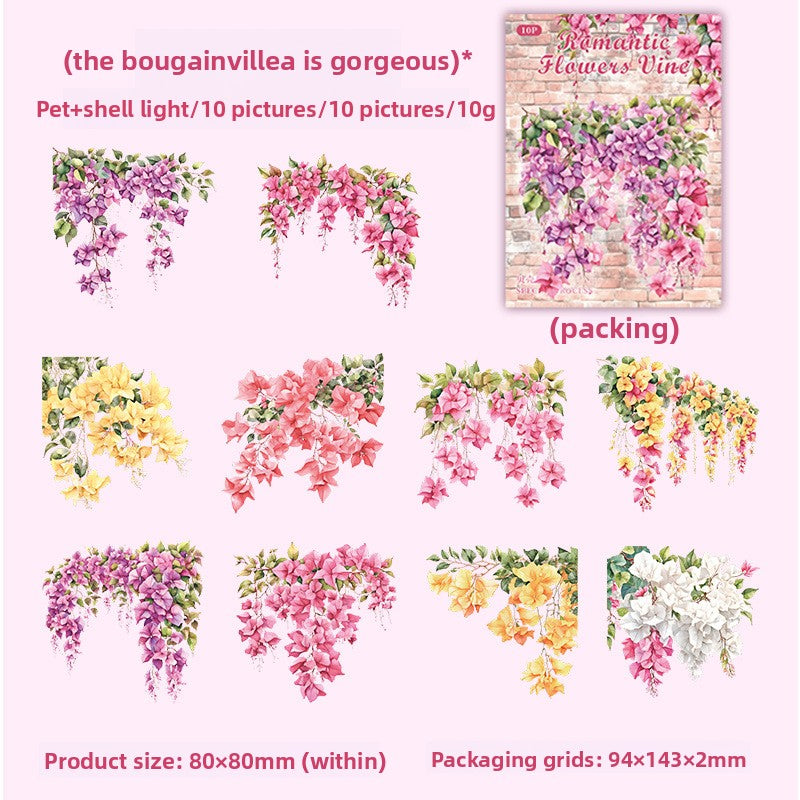 Floral Vine PET Stickers for Scrapbooking