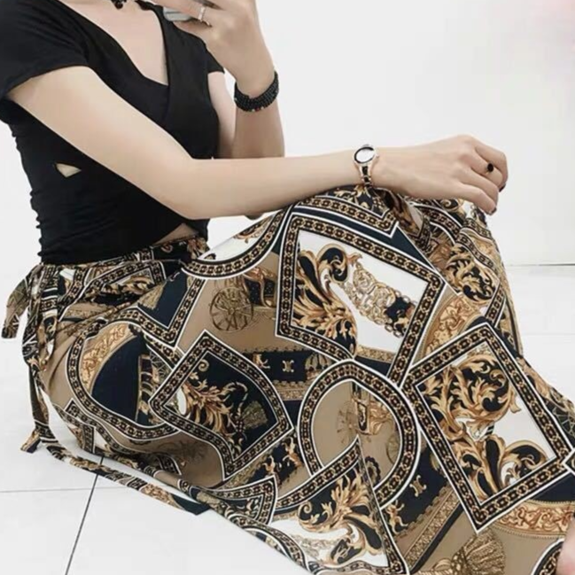 Floral Wrap Midi Skirt