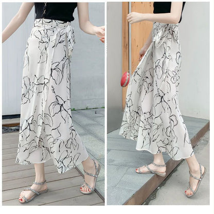 Floral Wrap Midi Skirt