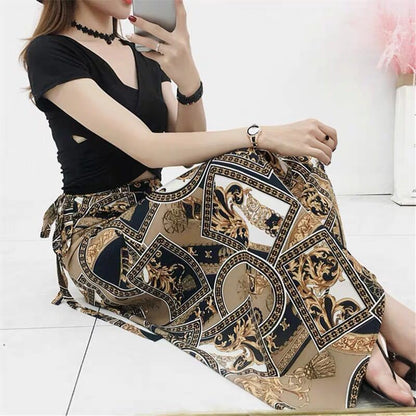 Floral Wrap Midi Skirt