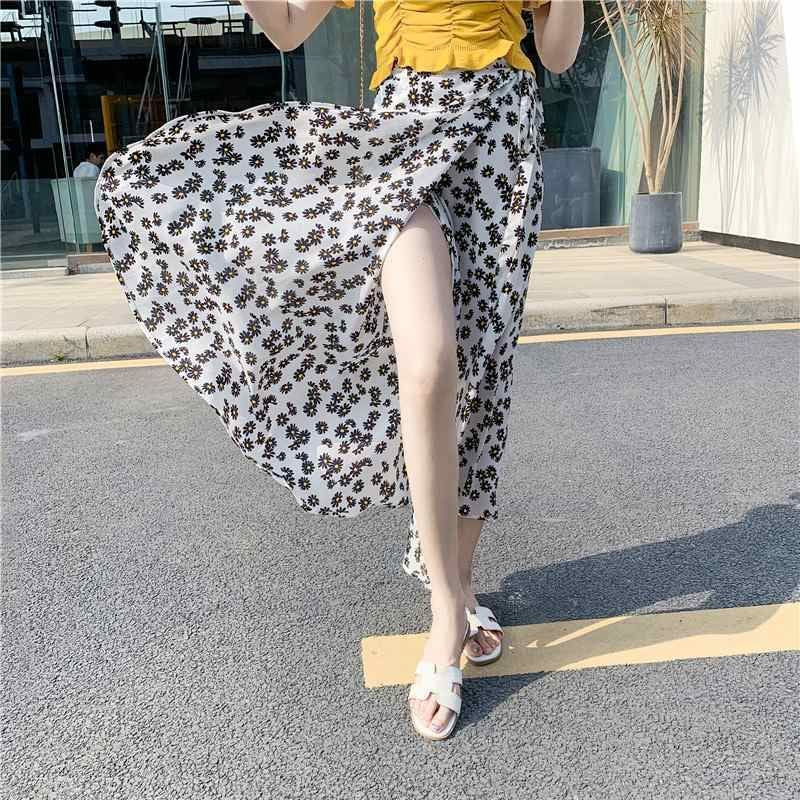 Floral Wrap Midi Skirt