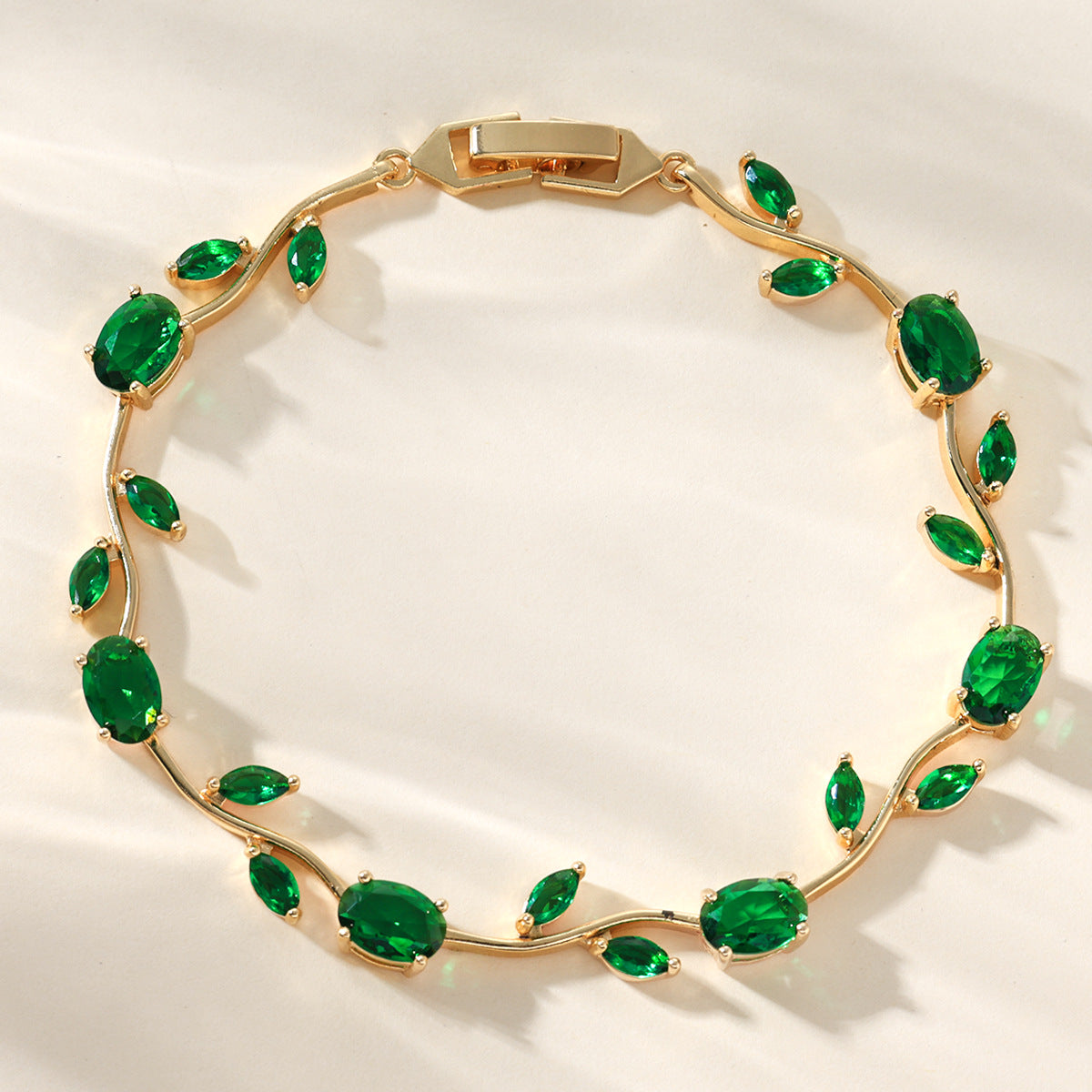 Floral Zircon Copper Bracelet