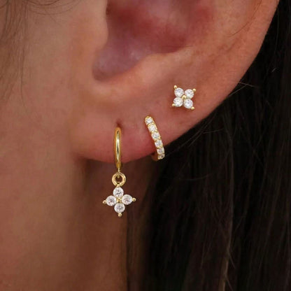 Floral Zircon Earrings Set