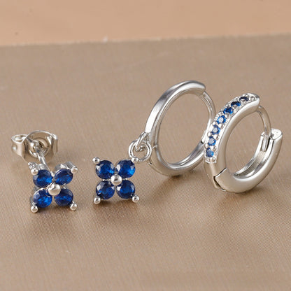 Floral Zircon Earrings Set