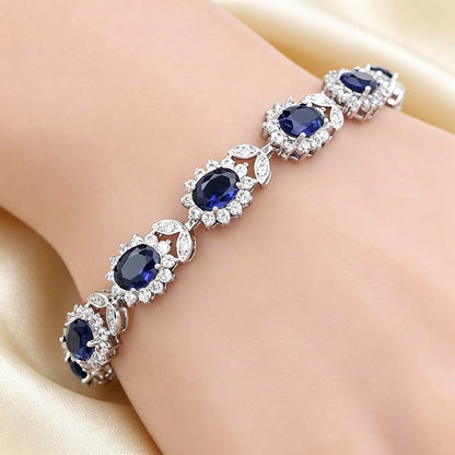 Floral Zircon Inlay Bracelet
