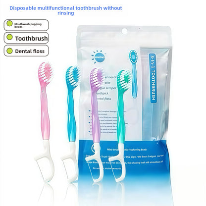 Flossing toothbrush