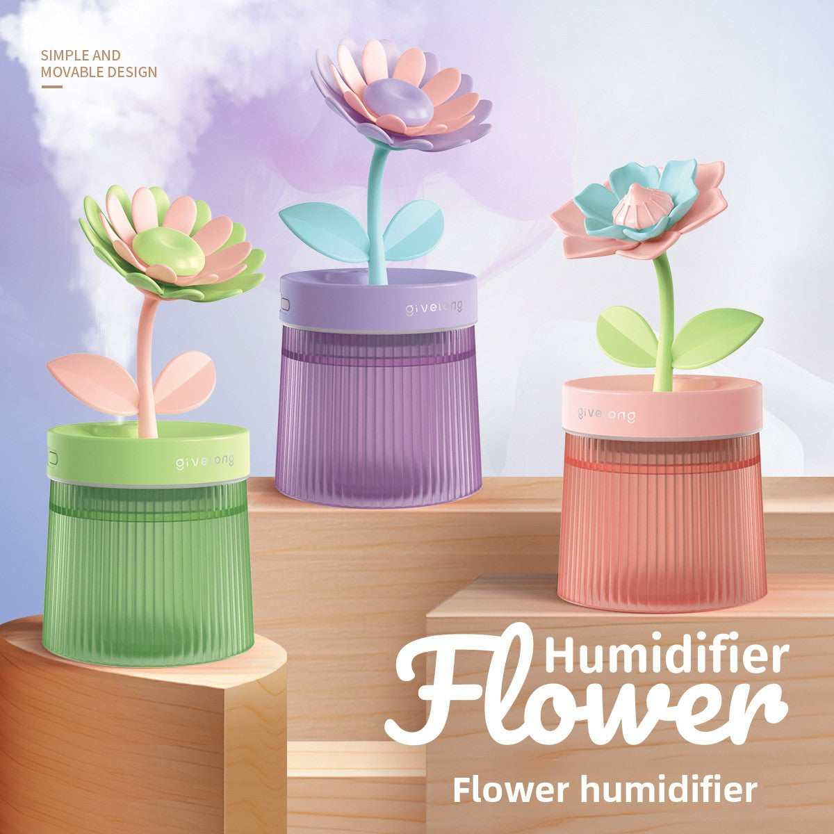 Flower Air Humidifier Desktop