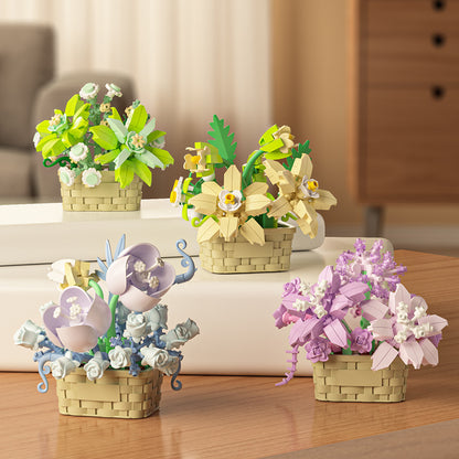 Flower basket potted plant building blocks