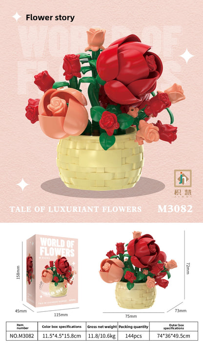 Flower basket potted plant building blocks
