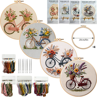 Flower Bicycle Embroidery Kit