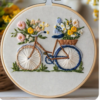 Flower Bicycle Embroidery Kit