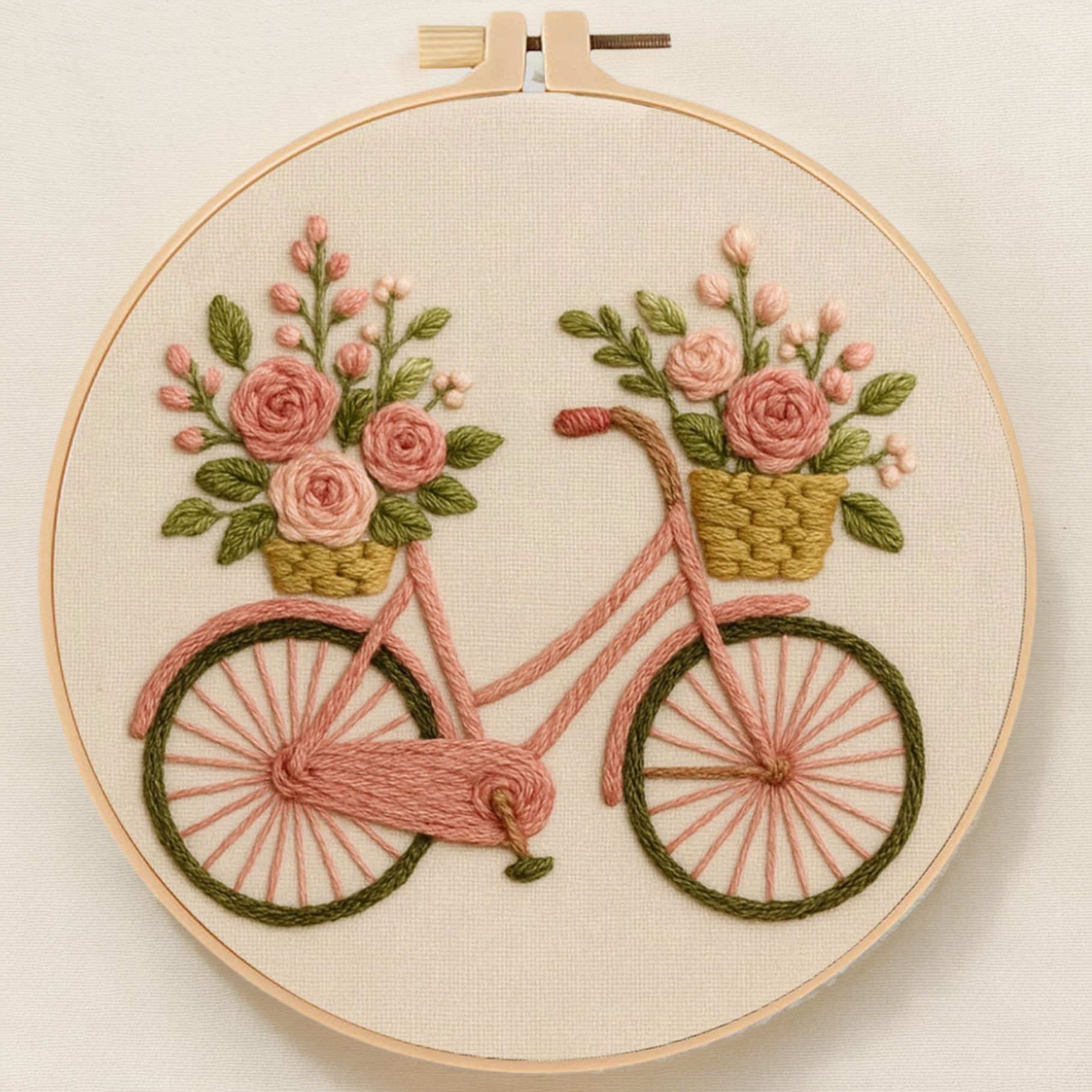 Flower Bicycle Embroidery Kit