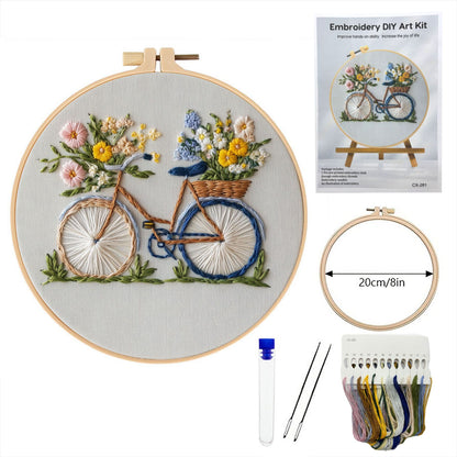 Flower Bicycle Embroidery Kit