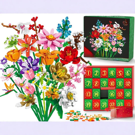 Flower bouquet building block set