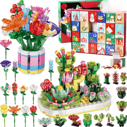Flower bouquet building block set
