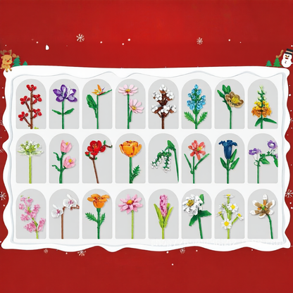 Flower Bouquet Christmas Countdown Building Blocks Toy