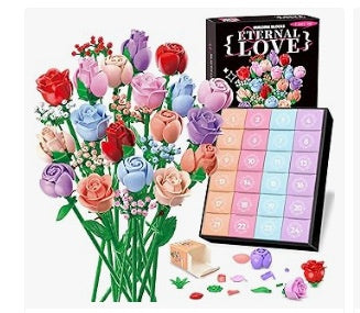 Flower Bouquet Christmas Countdown Building Blocks Toy