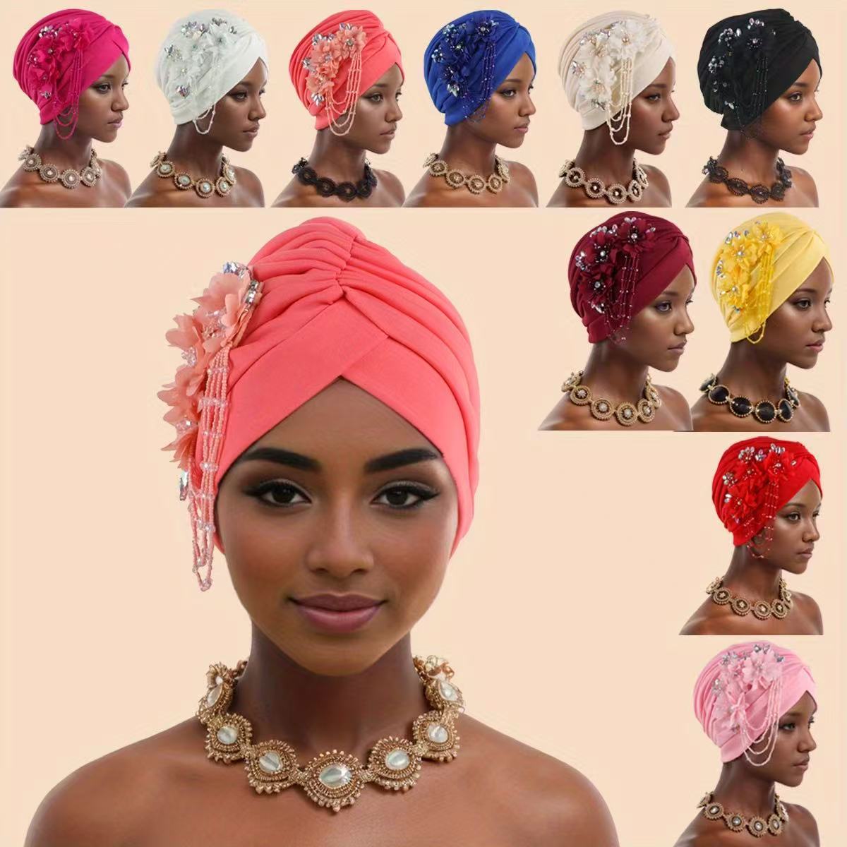 Flower headscarf hat