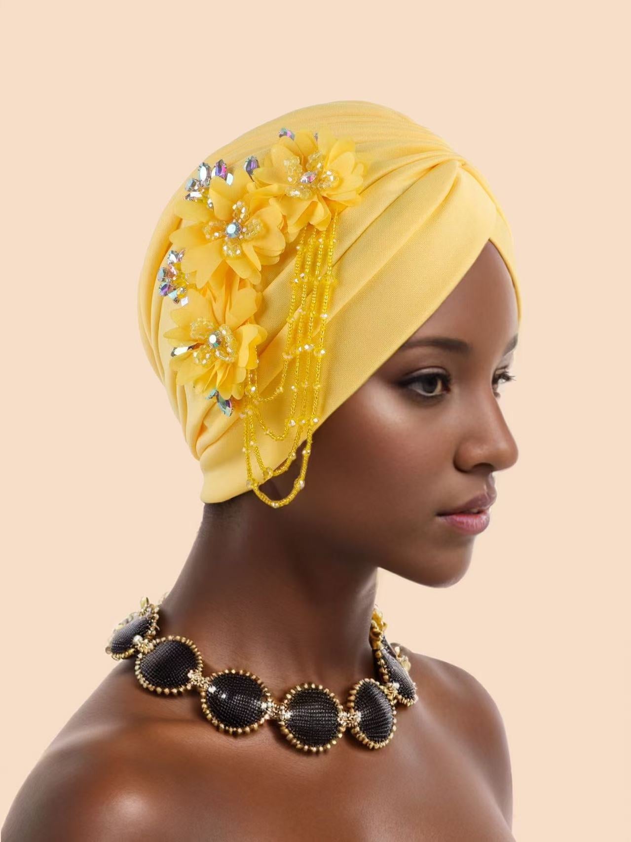 Flower headscarf hat