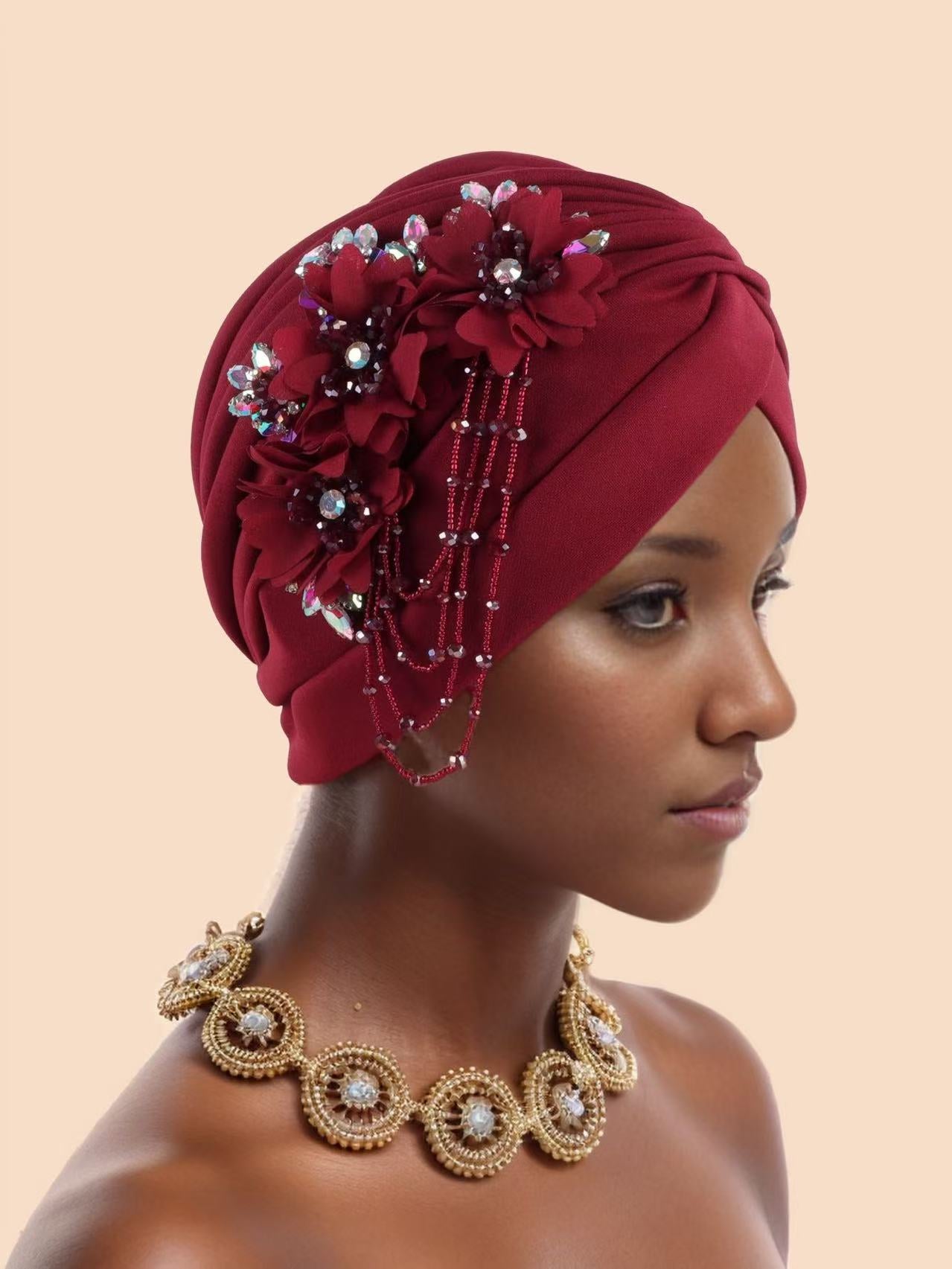 Flower headscarf hat