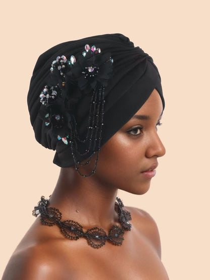 Flower headscarf hat