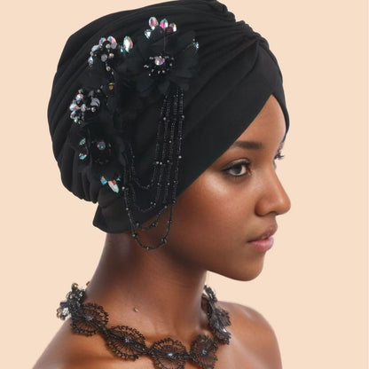 Flower headscarf hat