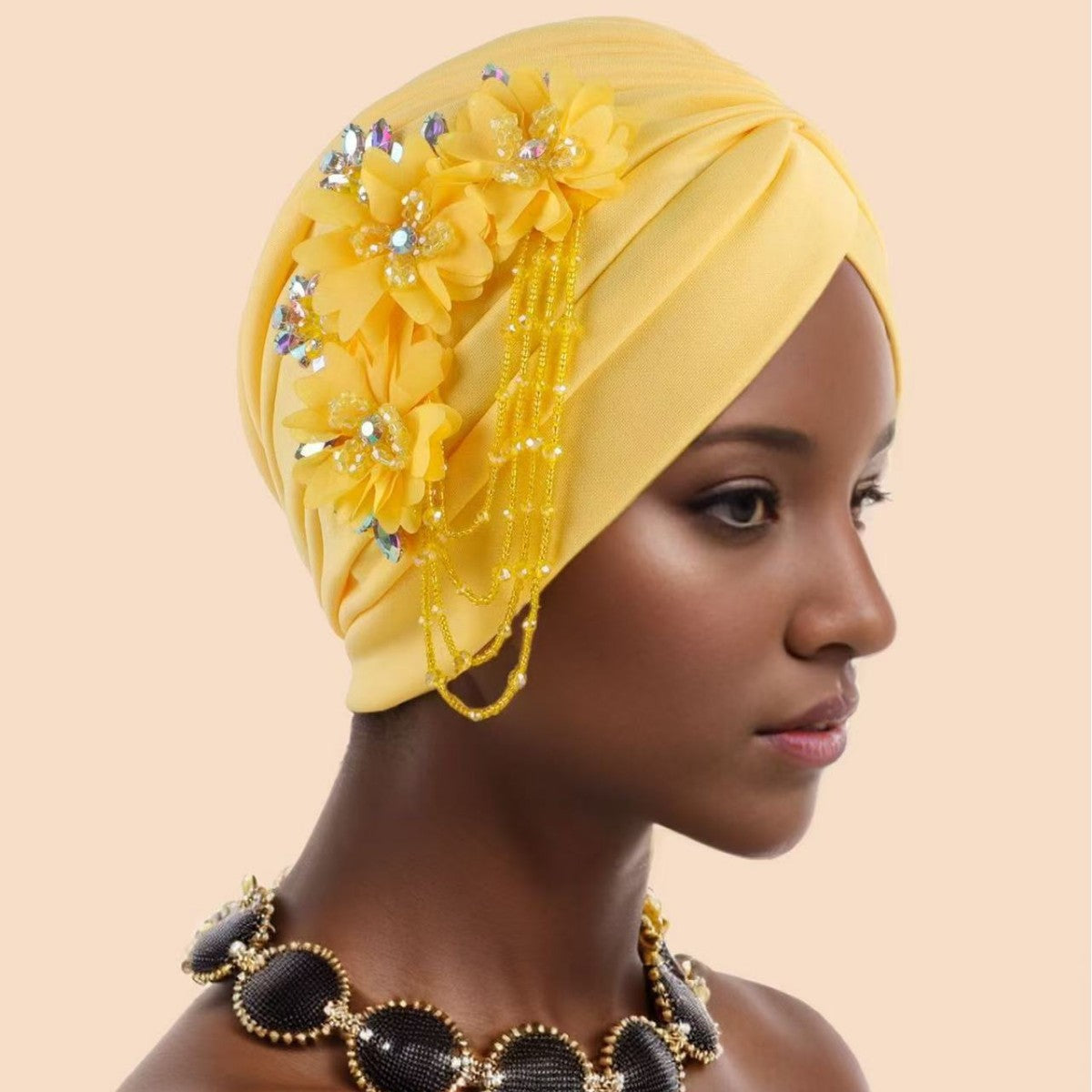 Flower headscarf hat