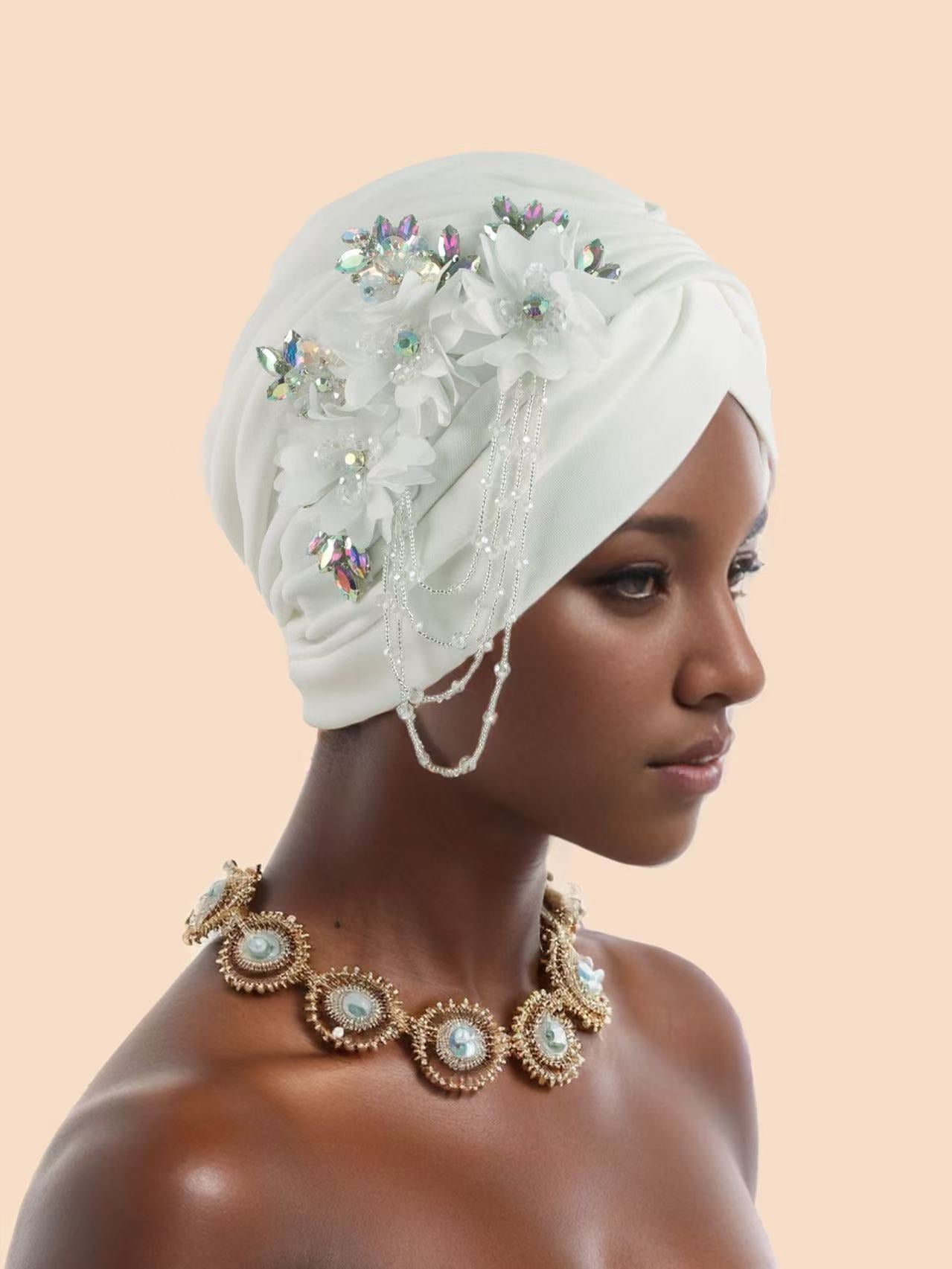 Flower headscarf hat