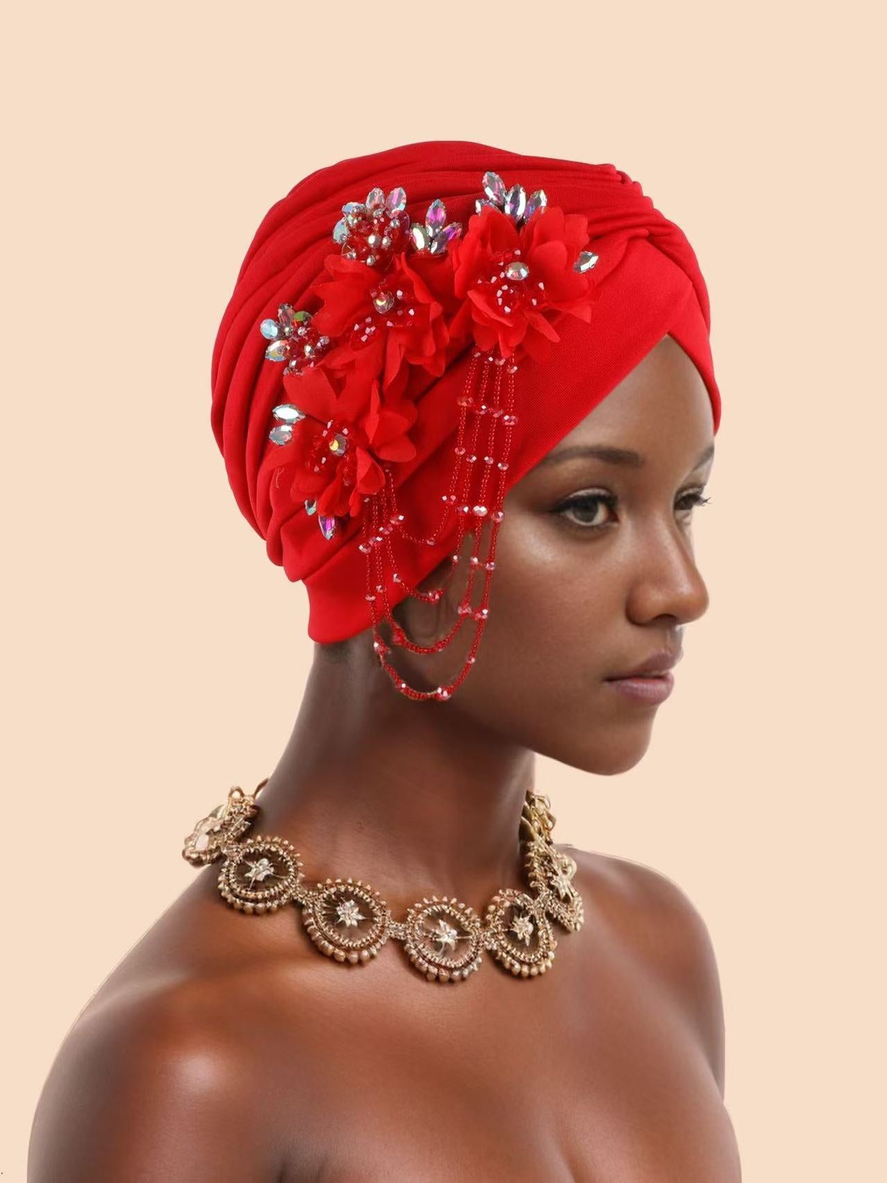 Flower headscarf hat