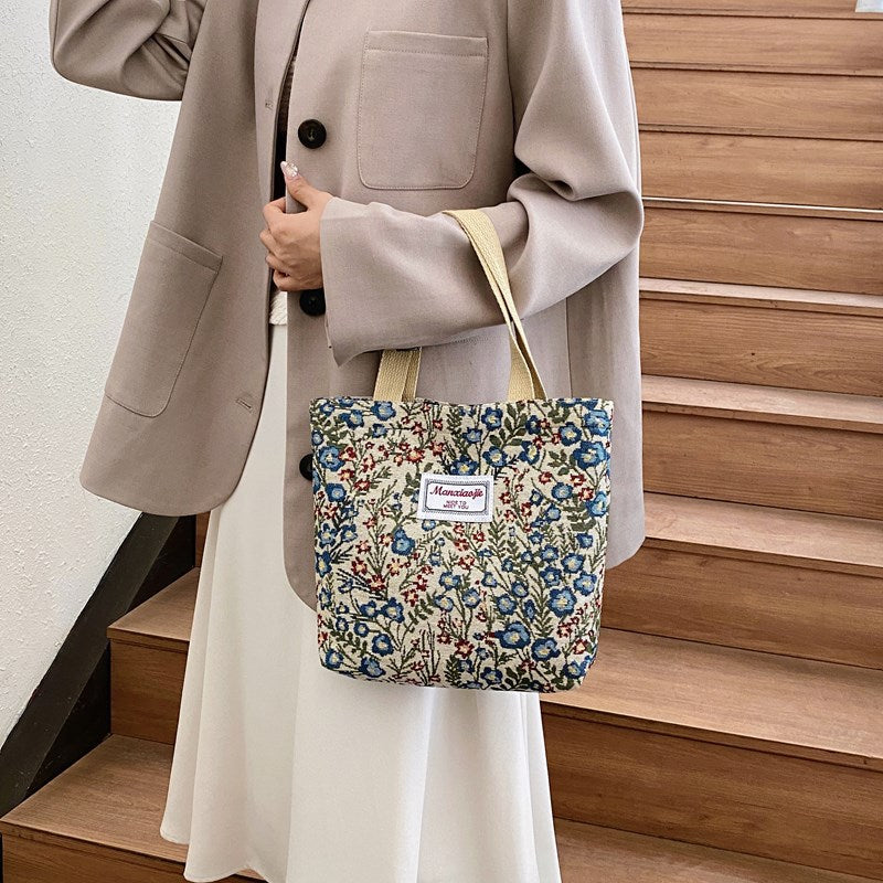 Flower Printed Shoulder Bag