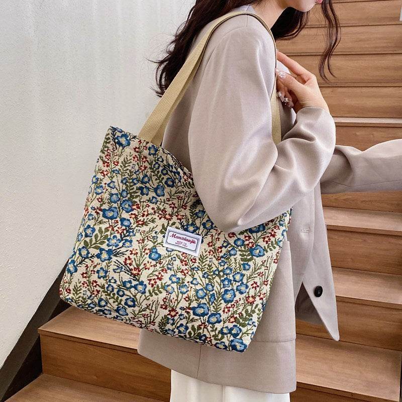 Flower Printed Shoulder Bag