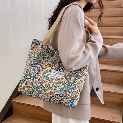 Flower Printed Shoulder Bag