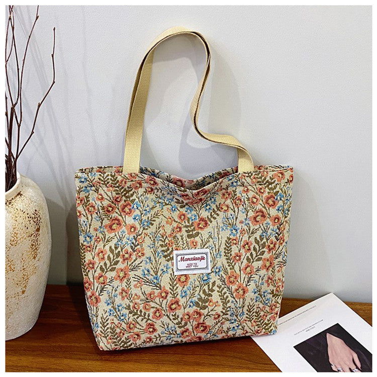 Flower Printed Shoulder Bag