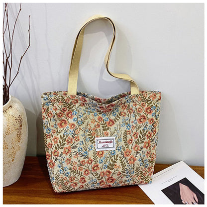 Flower Printed Shoulder Bag
