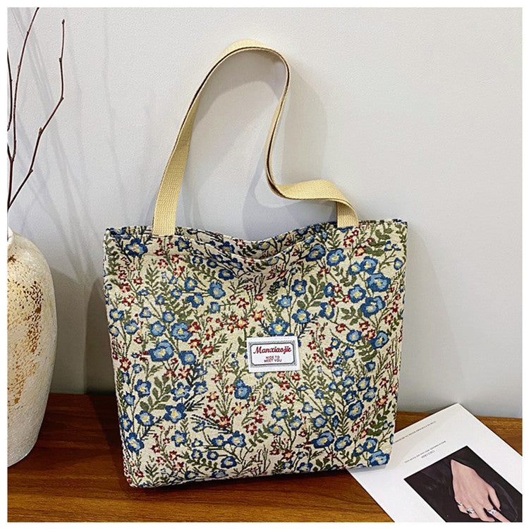 Flower Printed Shoulder Bag