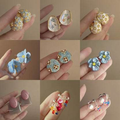 Flower Zircon Earrings